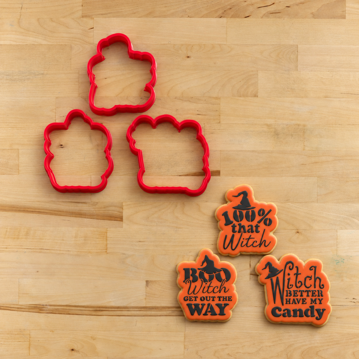 Boo Witch Halloween Cookie Stencils