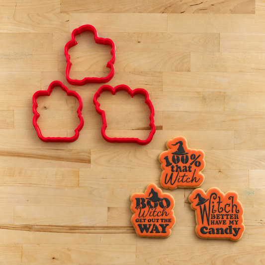 Boo Witch Halloween Cookie Stencils