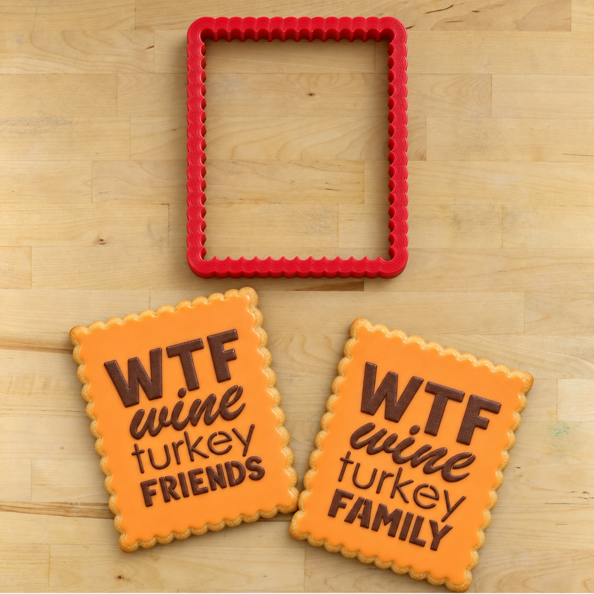 Wine Turkey Family Thanksgiving Cookie Stencil