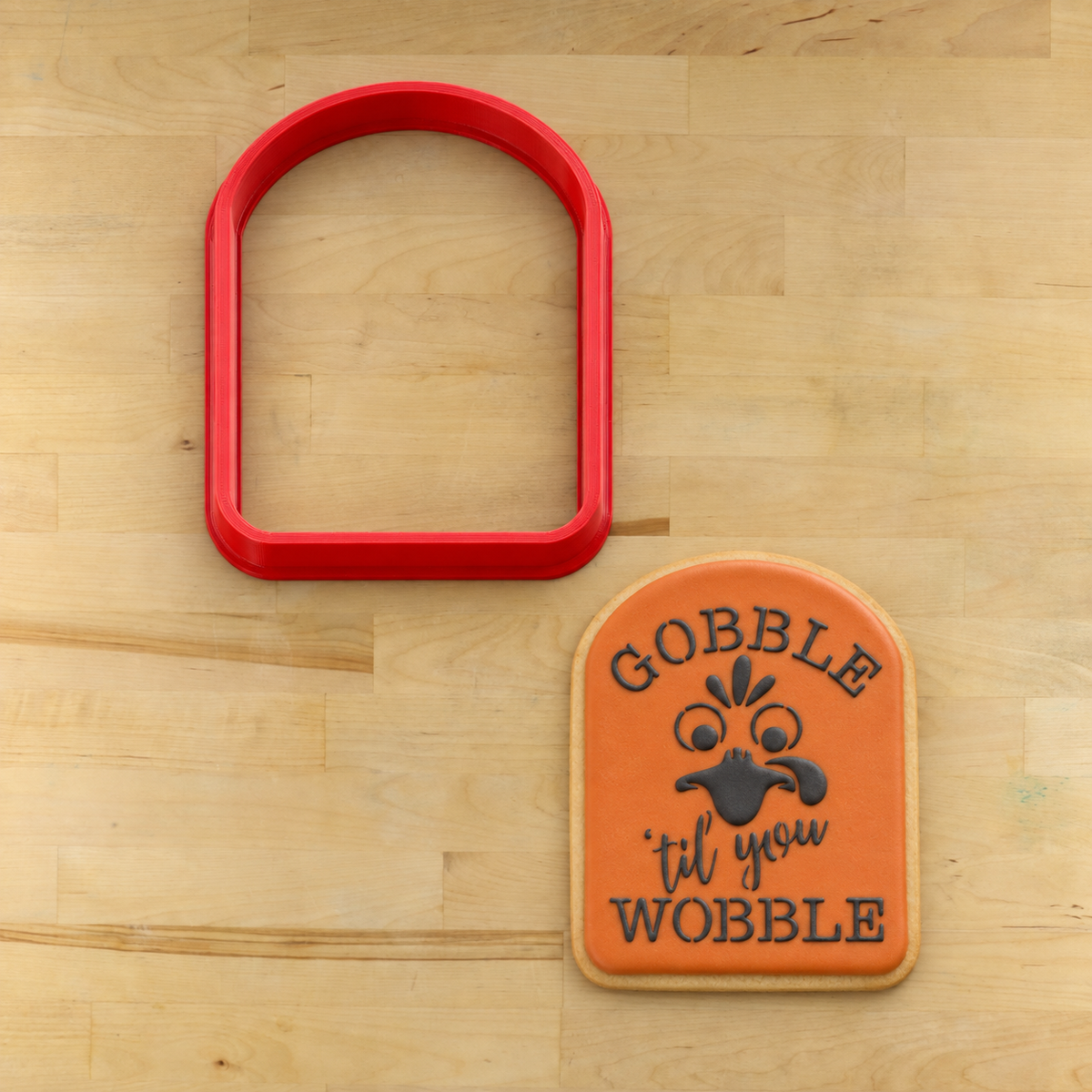 Gobble Til You Wobble Thanksgiving Cookie Stencil