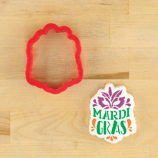 Mardi Gras Message Cookie Stencil WITH MATCHING COOKIE CUTTER