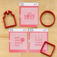 Three piece basketball cookie stencil set, with the matching basketball cookie cutters.