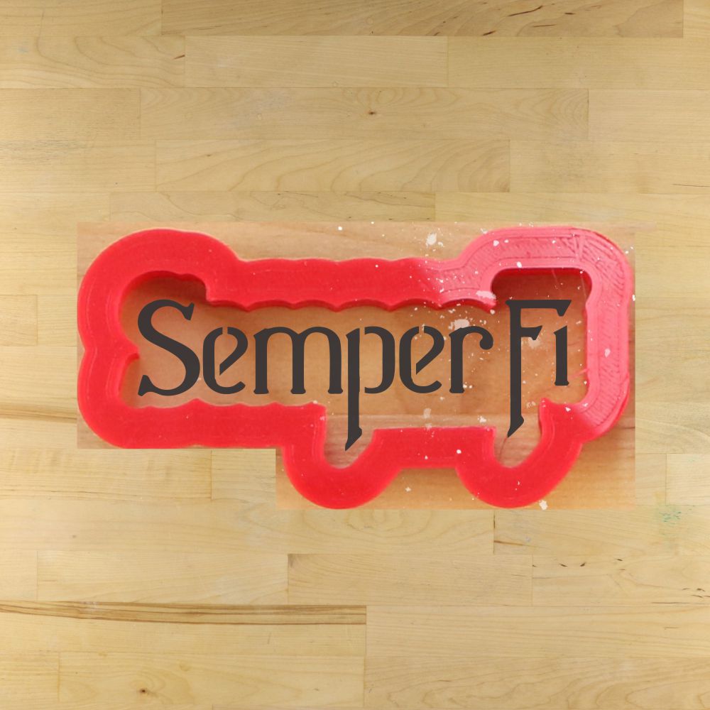 Semper Fi Marines Cookie Stencil and Cookie Cutter