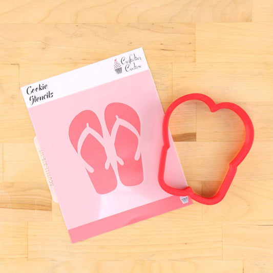 Flip Flops Cookie Stencil With Flip Flop Cookie Cutter