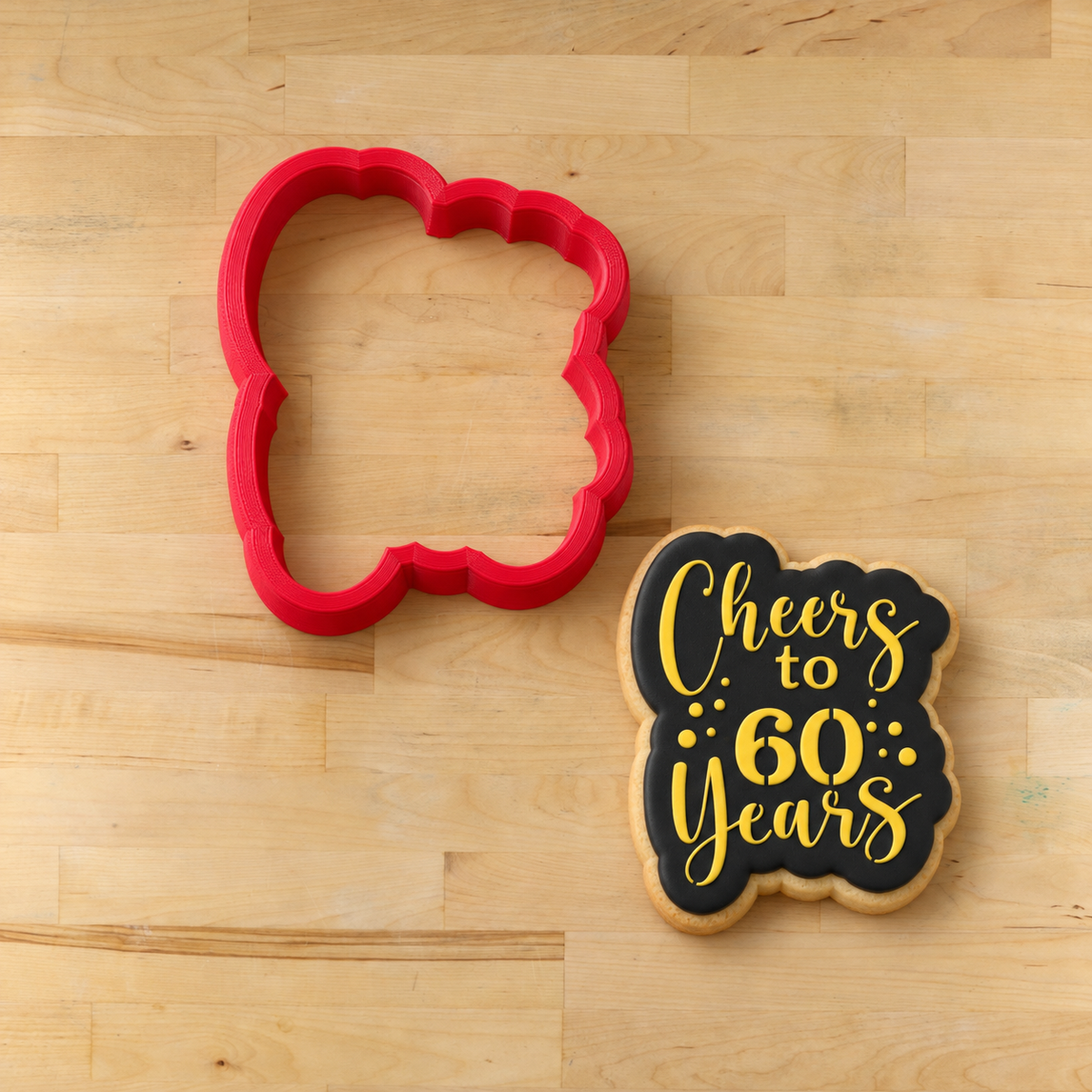 Cheers to Sixty Years Birthday Cookie Stencil