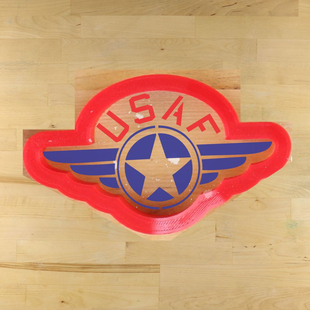 USAF Emblem Cookie Stencil with matching cookie cutters