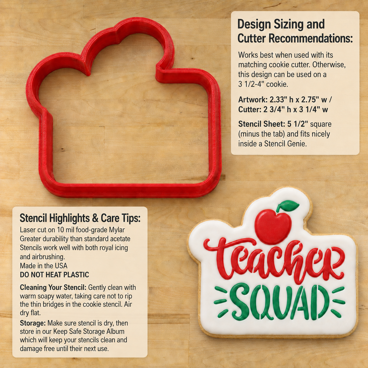 Teacher Squad Cookie Stencil
