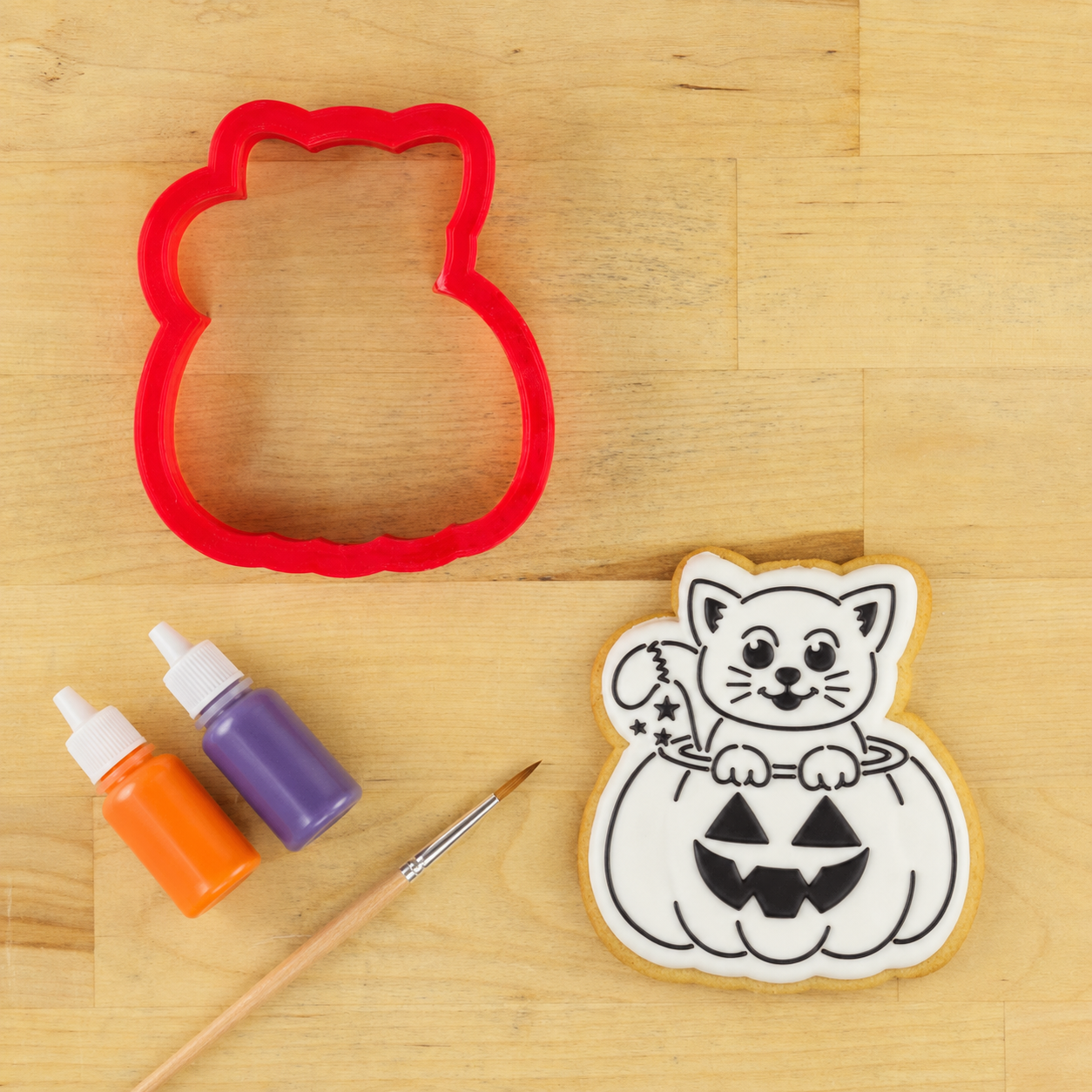 Cat and Jack-O-Lantern Paint Your Own Cookie Stencil