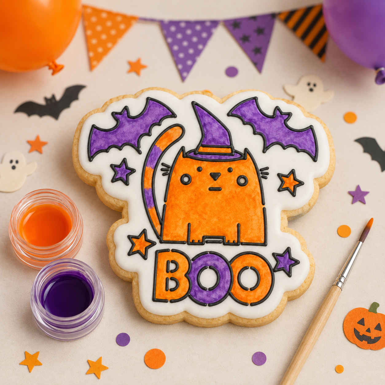 Boo Kitty Paint Your Own Cookie Stencil