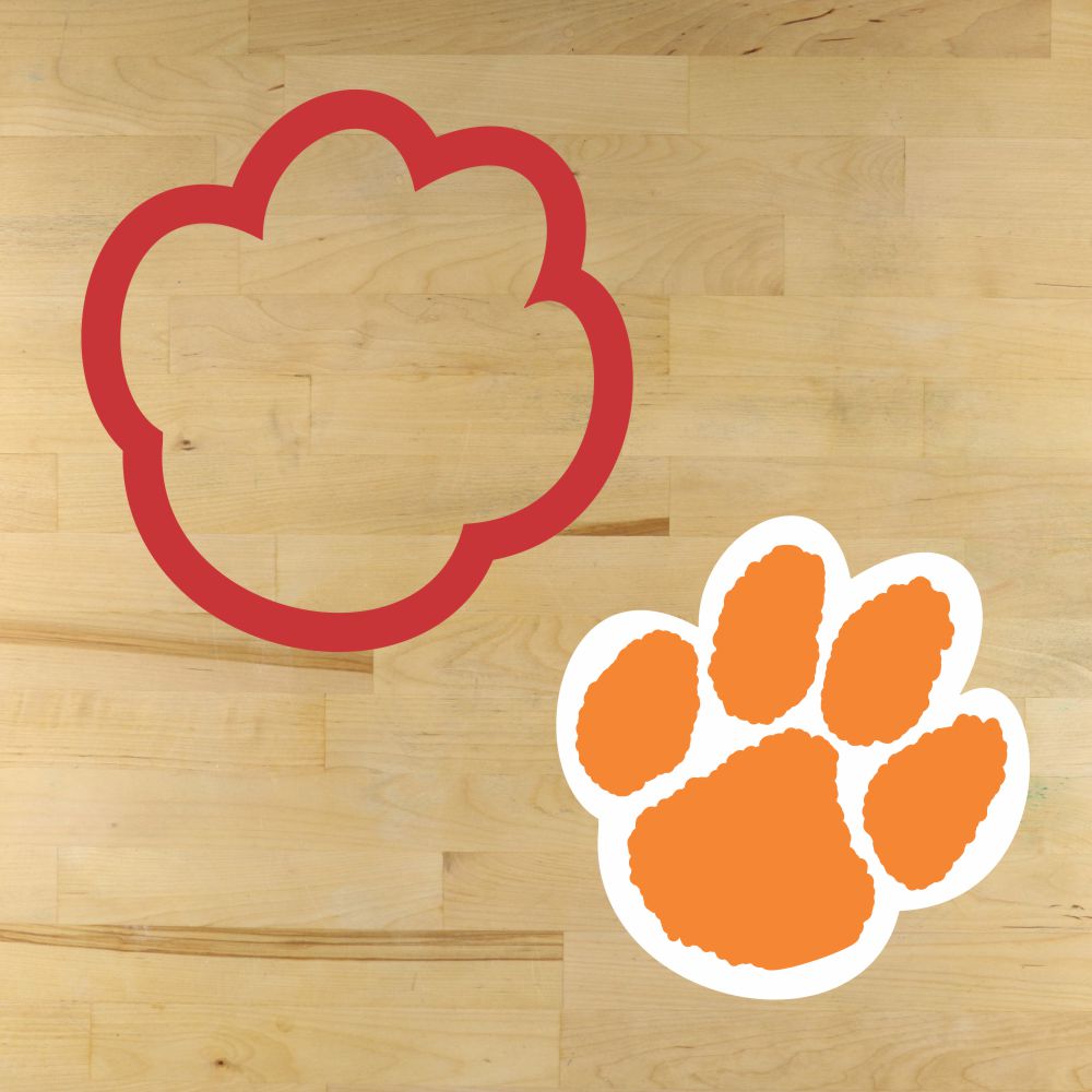 Tiger Paw Mascot Cookie Stencil