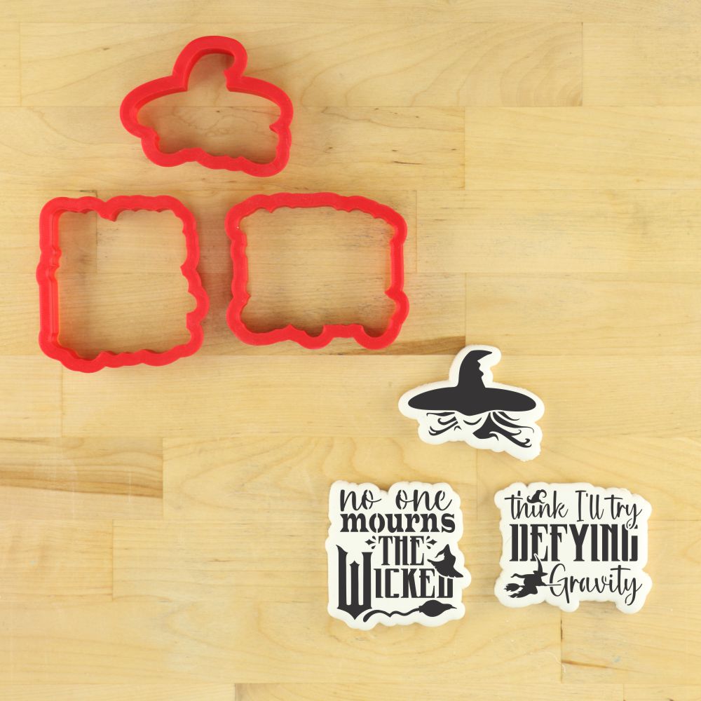 No One Mourns the Wicked Cookie Stencil Set with matching cookie cutters