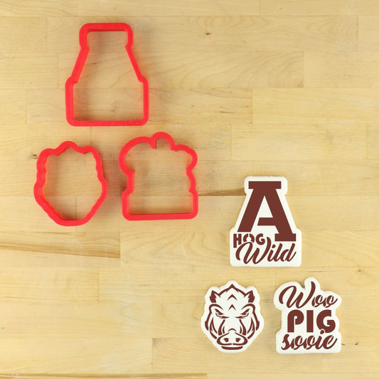 Hog Wild Arkansas Cookie Stencil and Cutter Set
