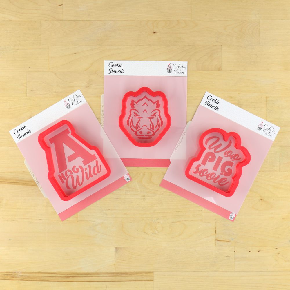 Hog Wild Arkansas Cookie Stencil and Cutter Set