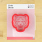 Bear mascot cookie stencil and cutter for decorating treats at parties and events.