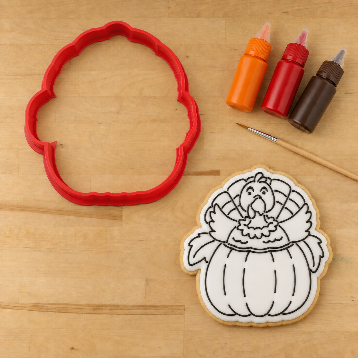 Turkey in Pumpkin PYO Cookie Stencil