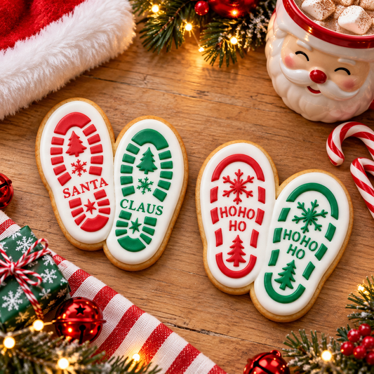 Santa Boot Prints Cookie Stencil