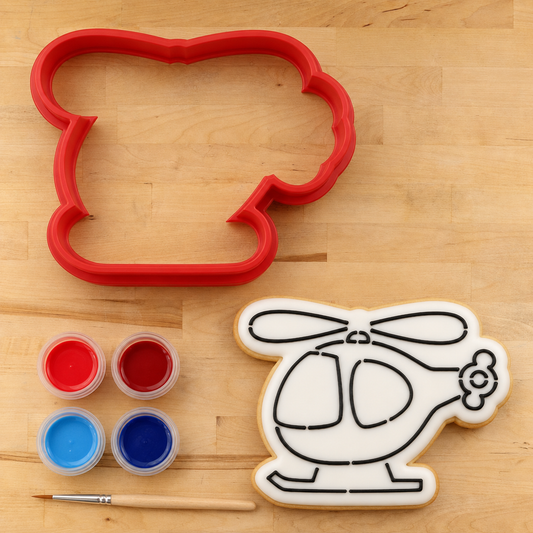Helicopter PYO Cookie Stencil