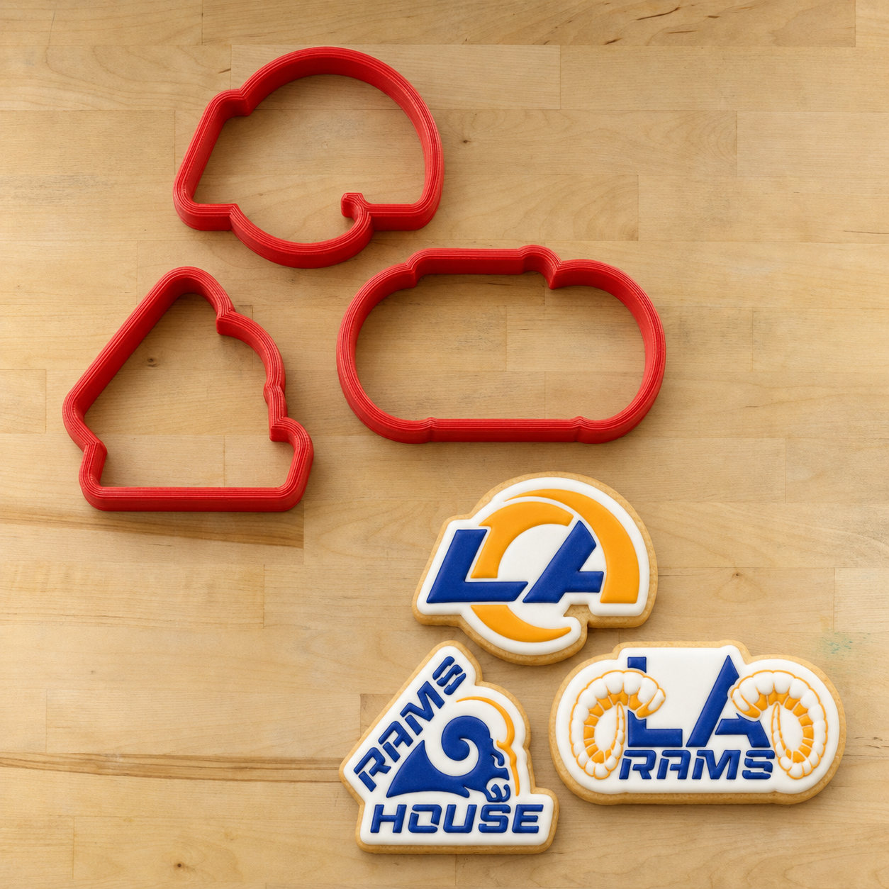 LA Rams Cookie Cutter and Rams themed cookies