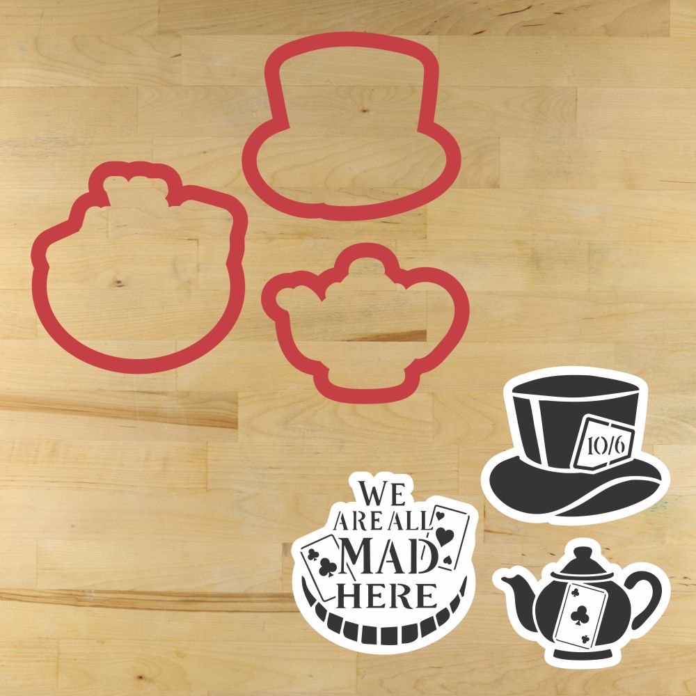 We Are All Mad Here Cookie Stencil Set