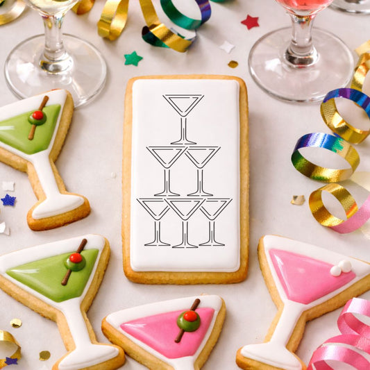 Martini Tower Cookie Stencil