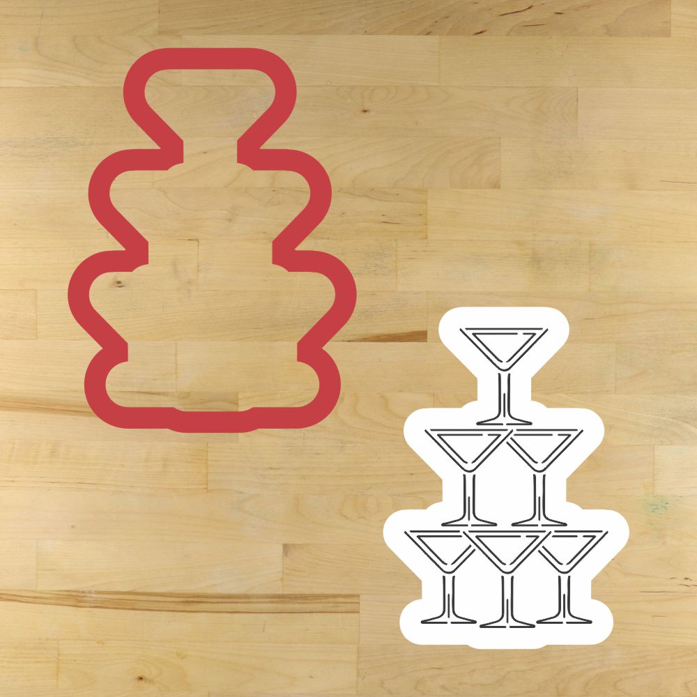 Martini Tower Cookie Stencil