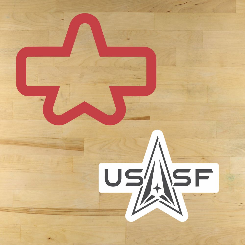 Space Force Cookie Stencil with matching cookie cutter