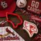 Cardinal Shaped Cookie using the Cardinal Mascot Cookie Stencil and matching cardinal cookie cutter