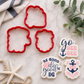 Delta Gamma Cookie Stencil and Cutter Set for making sorority cookies