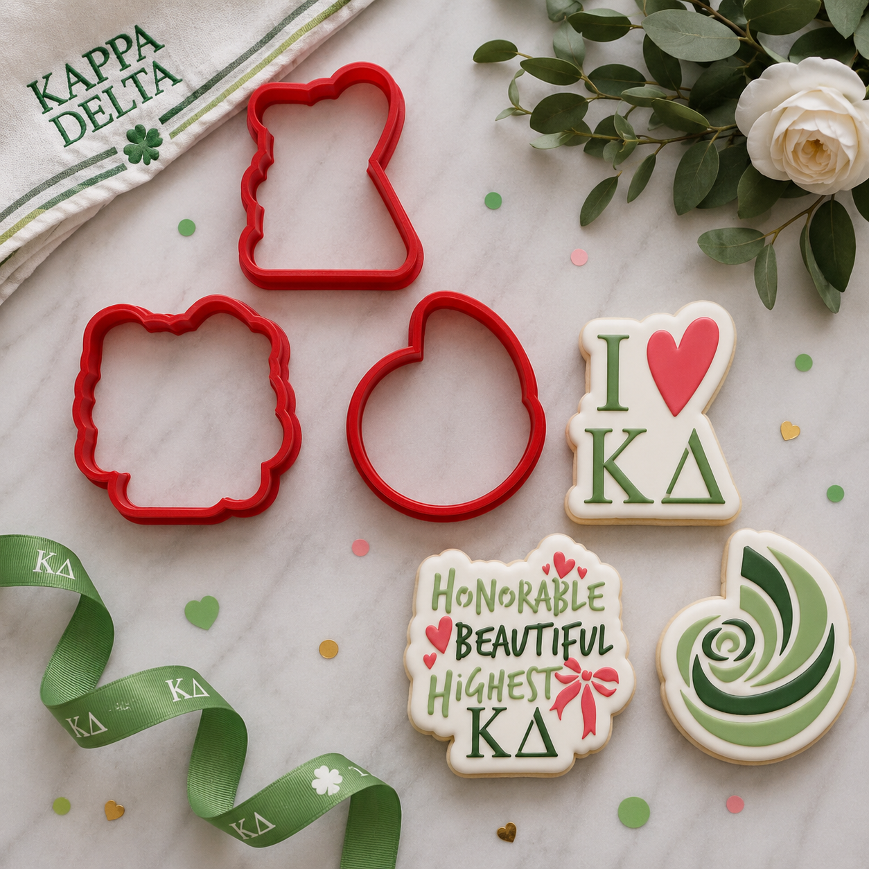 Kappa Delta Cookie stencil and cookie cutter set