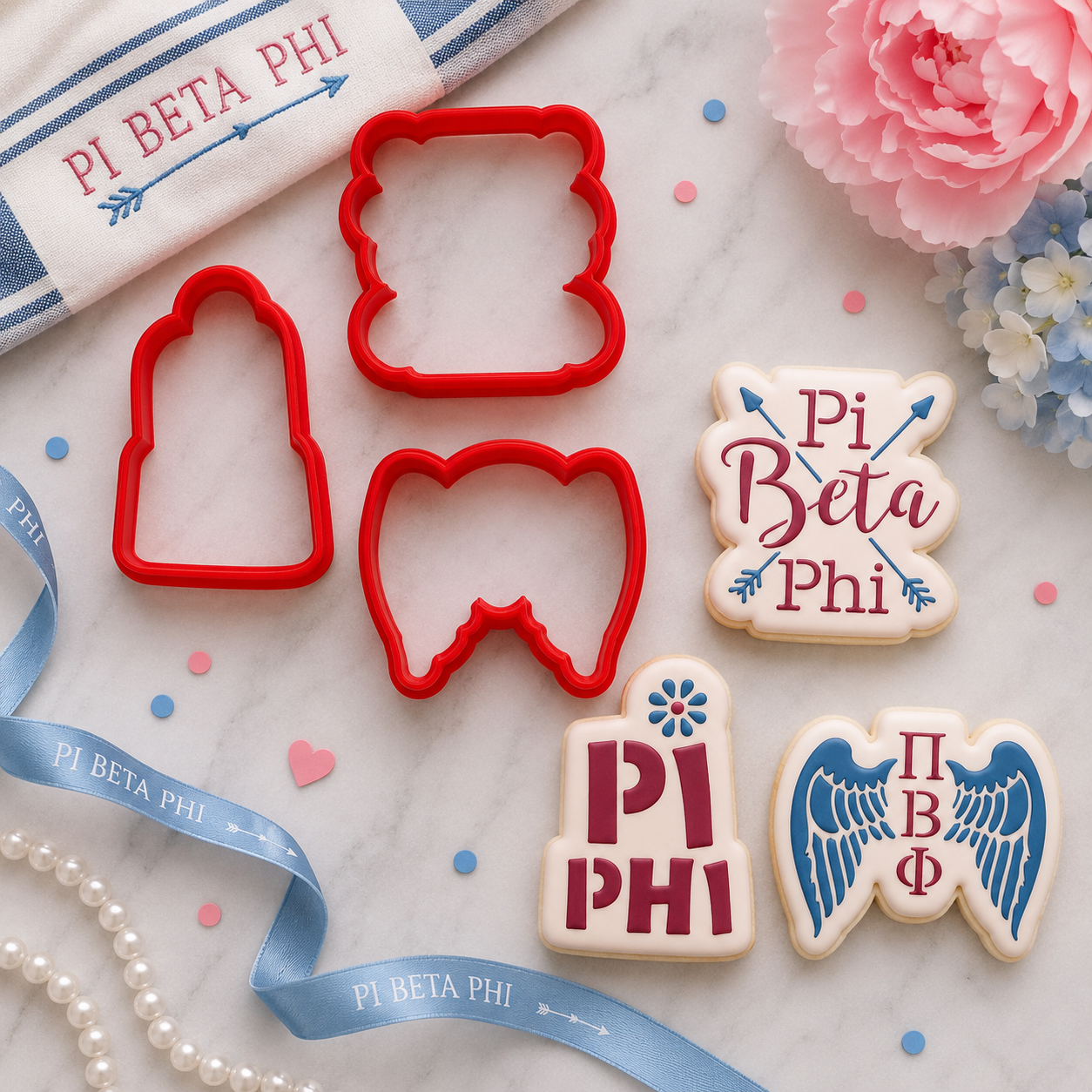 Pi Beta Phi Cookie Stencil and Cutter Set