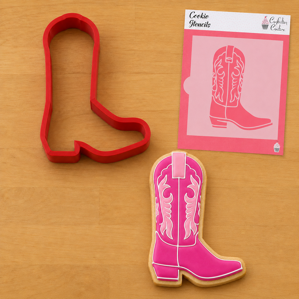 Cowgirl Boot Cookie Stencil