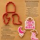 Sizing guide for the Let’s Go Girls Cowgirl Cookie Stencil and Cutter Set