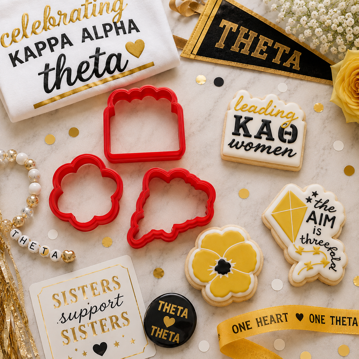 Pansies & Kites Sorority Cookie Stencil Set
