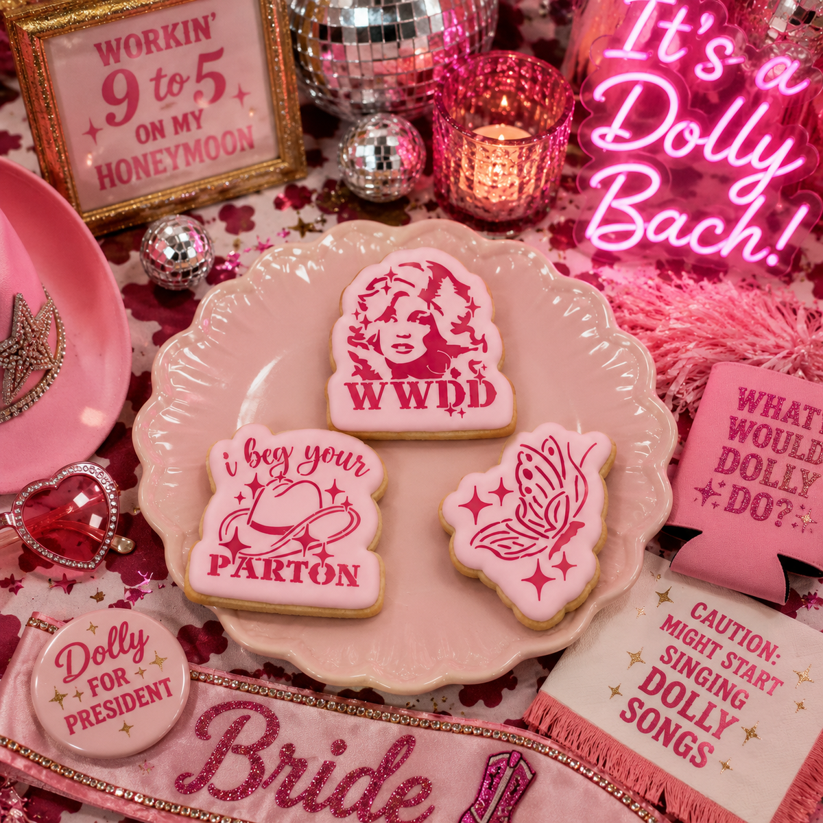 I Beg Your Parton Cookie Stencil Set