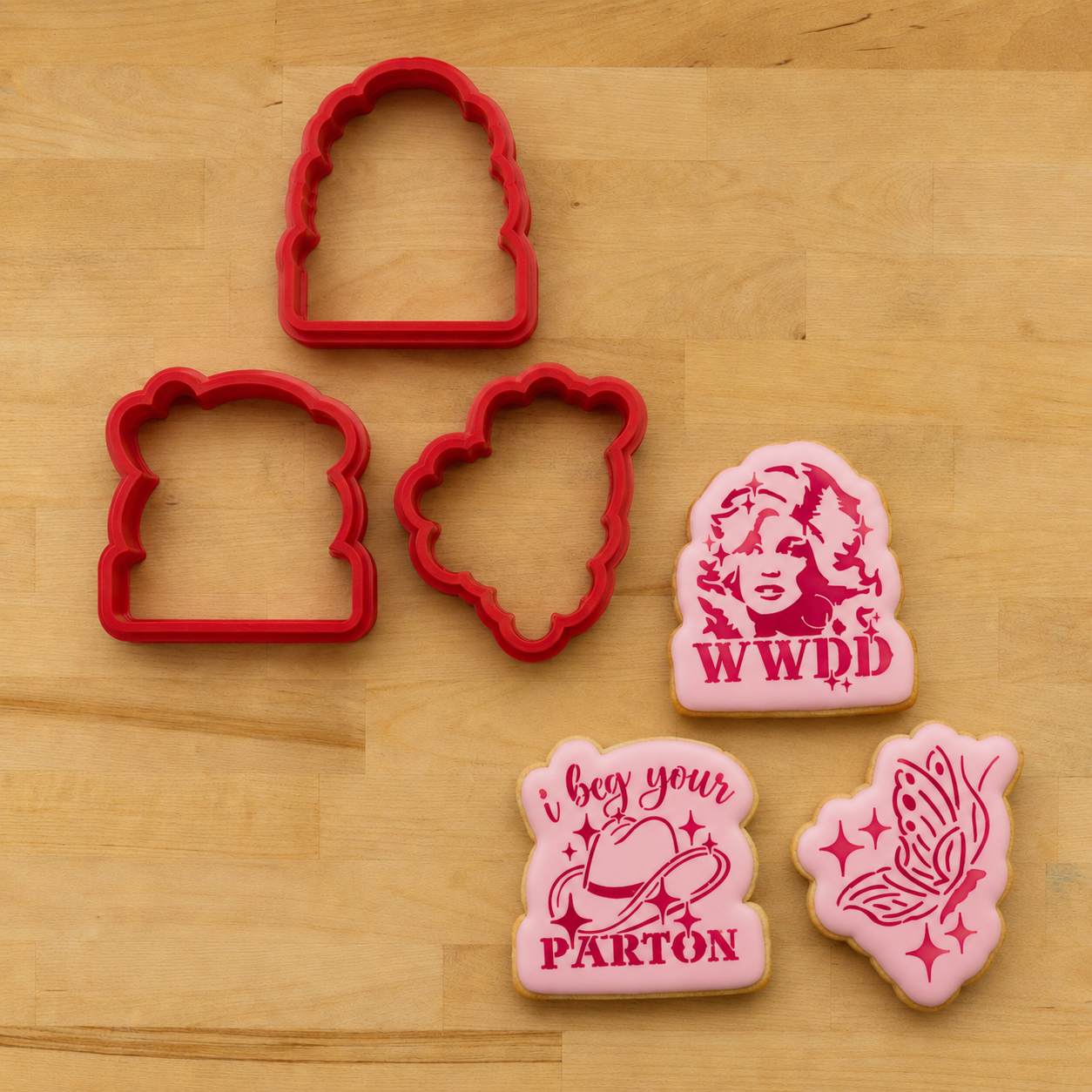 I Beg Your Parton Cookie Stencil Set