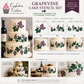 Grapevine cake stencil set for a 3-tier cake with Confection Couture branding.