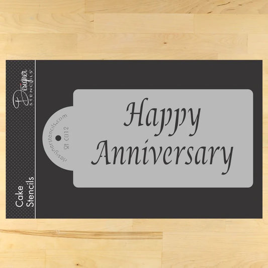 Happy Anniversary Cake Stencil by Designer Stencils