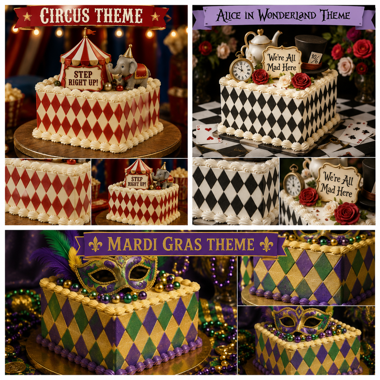 Harlequin Cake Stencil Side by Designer Stencils