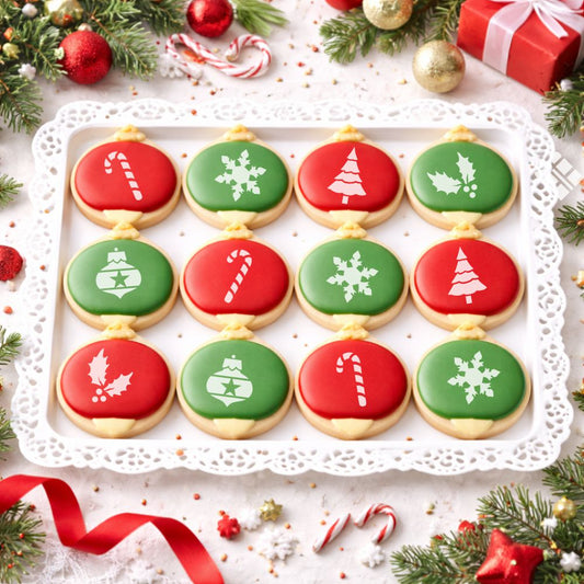 Holiday Round Cookie Stencil Tops by Designer Stencils