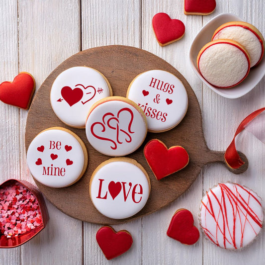 Valentine Round Cookie Stencil Set by Designer Stencils