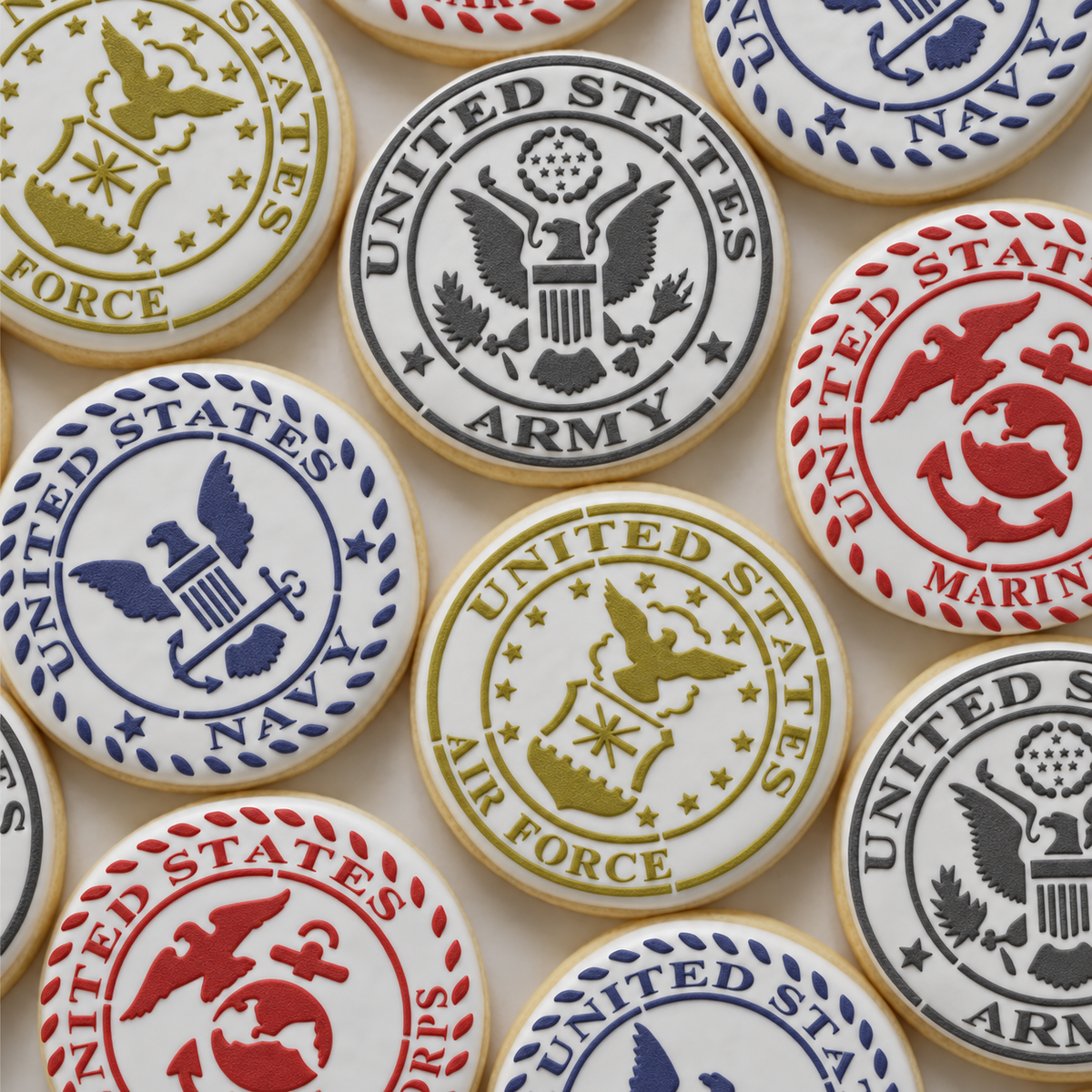 United States Military Seals Cookie Stencil Set by Designer Stencils