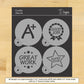 School Days Round Cookie Stencil Set by Designer Stencils