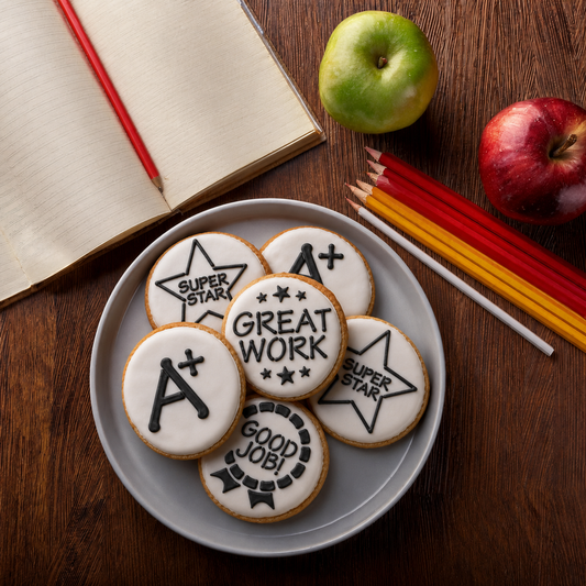 School Days Round Cookie Stencil Set by Designer Stencils