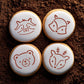 Round Cookies featuring the Baby Woodland Animals Round Cookie Stencil Set by Designer Stencils