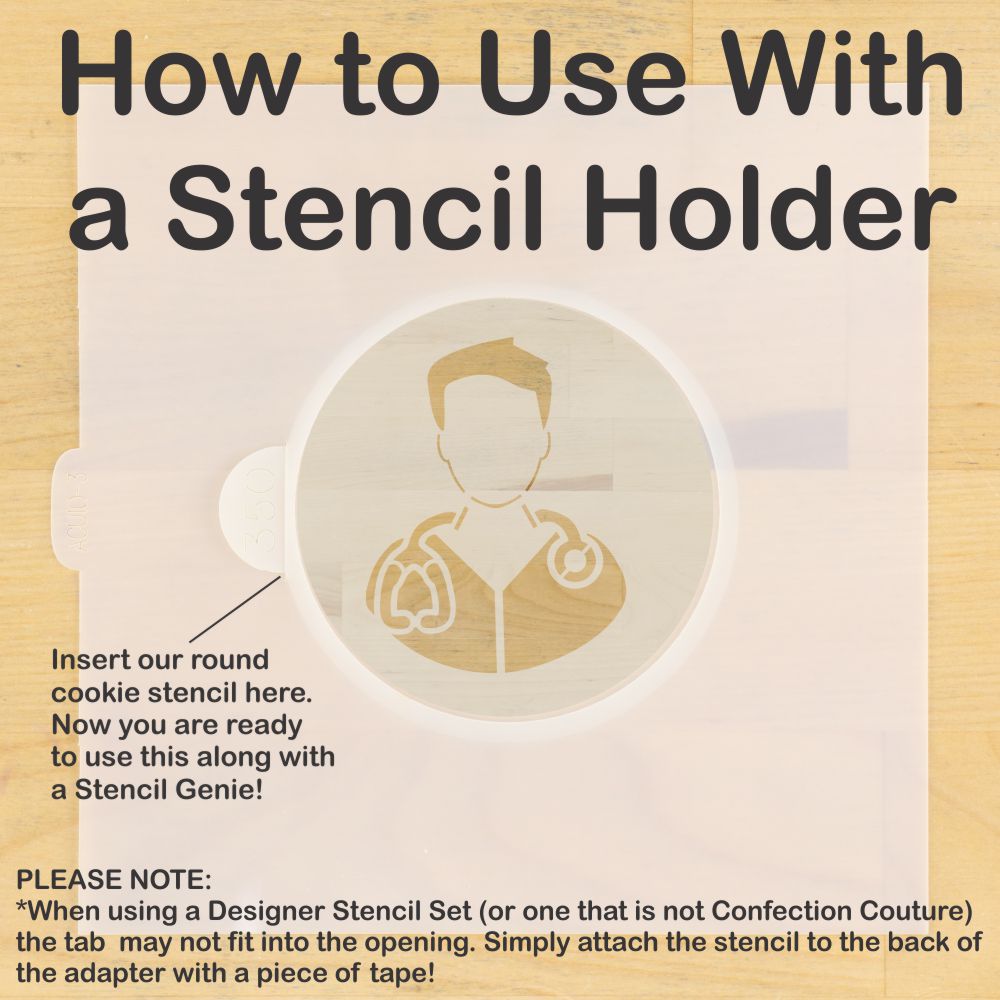 Nurse or Doctor Round Cookie Stencil Set by Designer Stencils