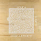 Dimensions of the swirl and dots stencils for cake decorating.