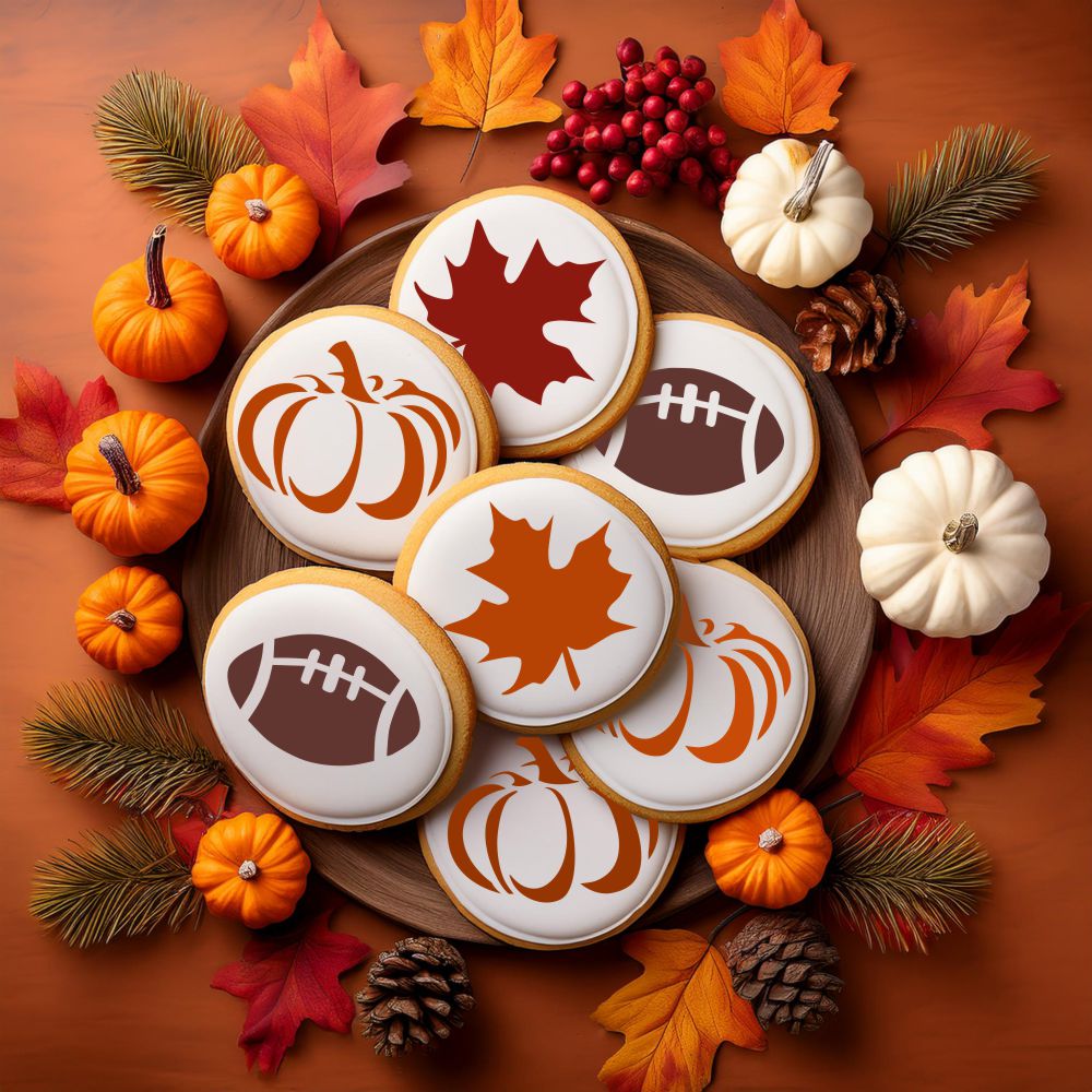 Fall Autumn Season Round Cookies