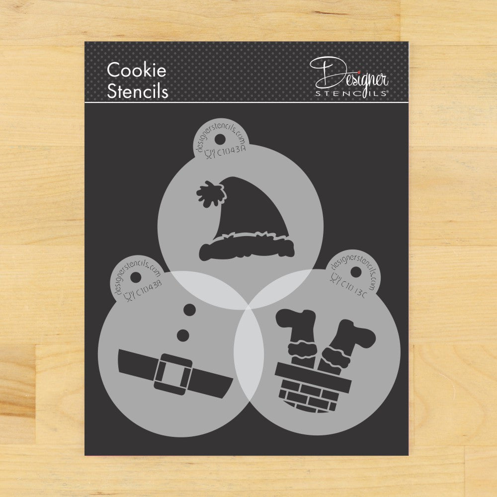 Silly Santa Round Cookie Stencil Set by Designer Stencils