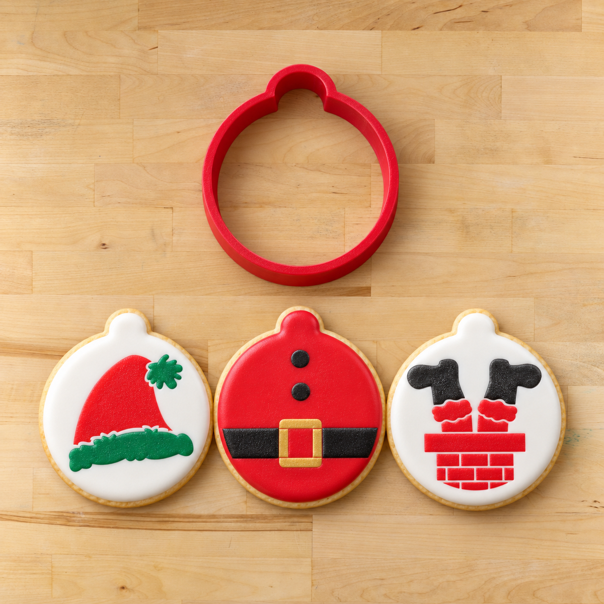 Silly Santa Round Cookie Stencil Set by Designer Stencils