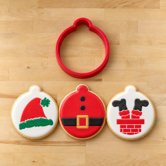 Silly Santa Round Cookie Stencil Set by Designer Stencils